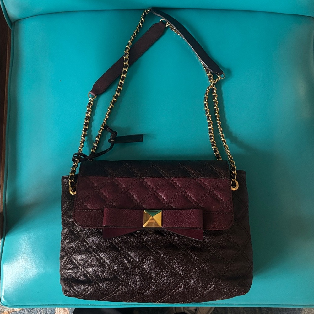 Mark Jacobs, leather designer, handbag, two-tone burgundy